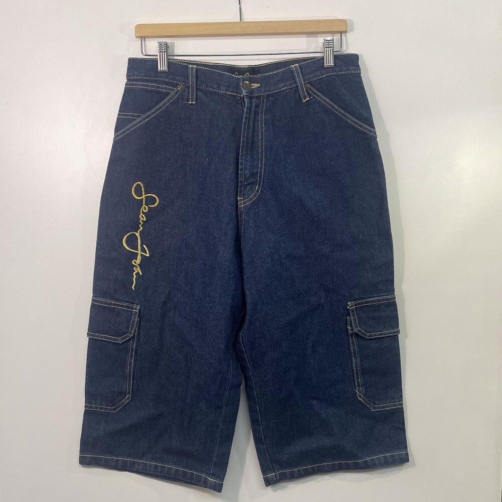 Sean John Men's Navy and Blue Shorts